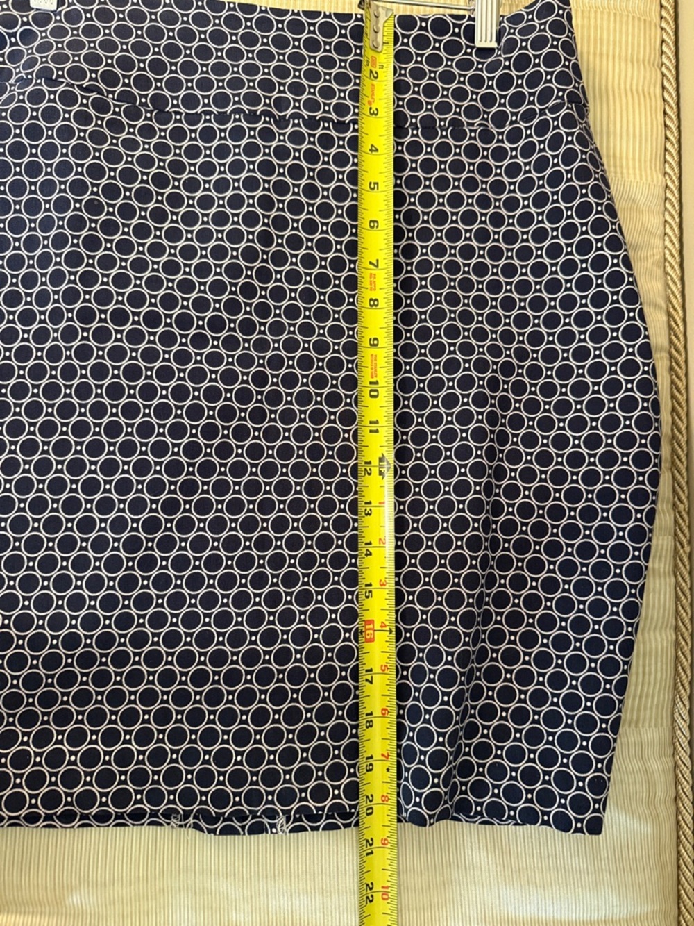 Lulu-B Navy Mini Skirt with White Circle Print - Picture 5 of 7